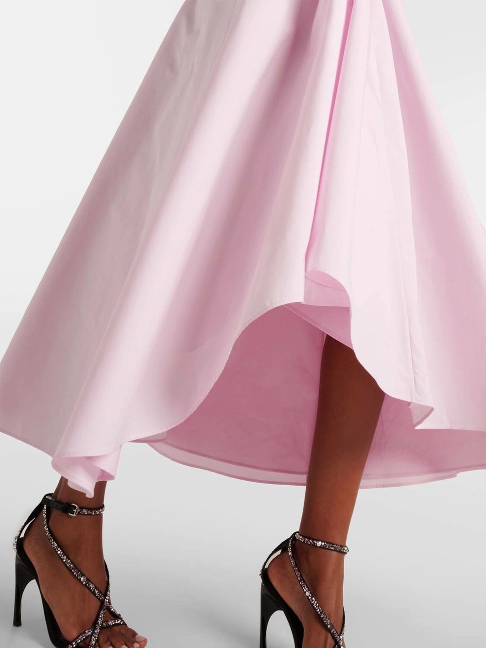 Alexander McQueen Asymmetric Cotton Poplin Midi Dress Ice Pink IT 40 US 4 NWT - Picture 4 of 17
